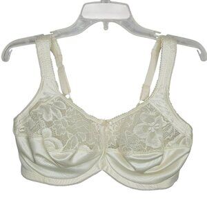 Aviana Bra Sz 38E #2452 Underwire Cushioned Strap Lace Top Ivory Firm Support